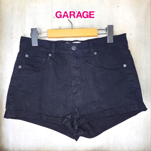 Garage Pants - GARAGE Black Denim Shorts- 9